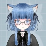 水色ねこ。